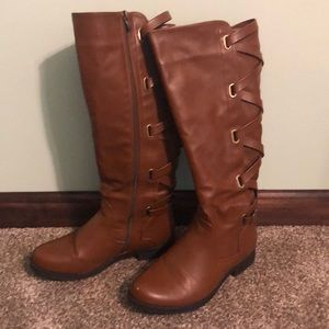Fall leather lace up boots
